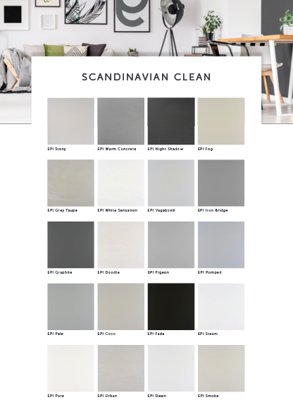 Kleuren gietvloeren in Scandinavisch interieur