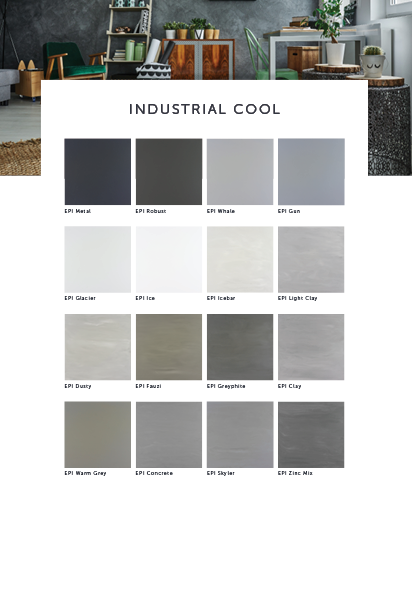 Kleuren gietvloeren in industrieel interieur