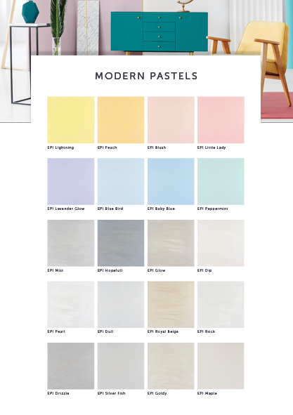 Kleuren gietvloeren in pastel interieur